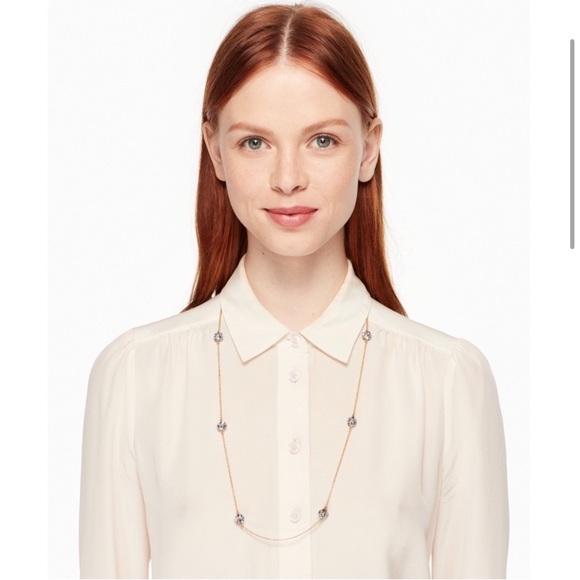 Kate Spade NWT Lady Marmalade gold scatter necklace 12k gold plated 32” long - Picture 7 of 10